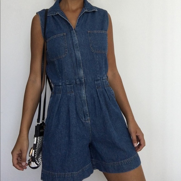 vintage denim romper